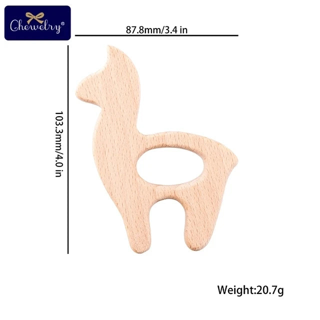 Baby Natural Wood Teething Toy Safe Chemical Free Teether - Gentle Natural Teether