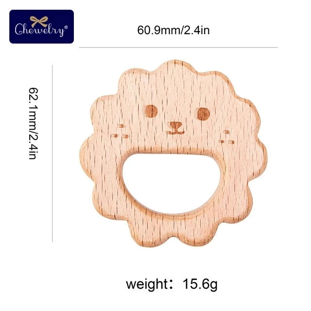 Baby Natural Wood Teething Toy Safe Chemical Free Teether - Gentle Natural Teether