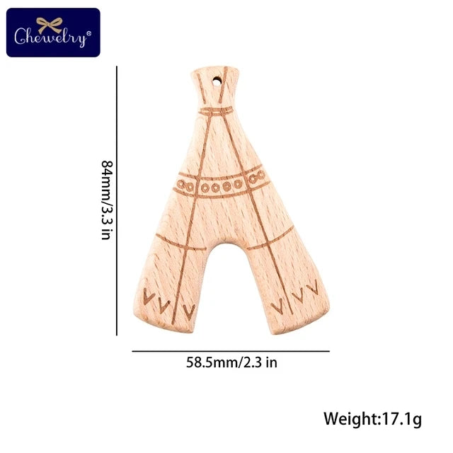 Baby Natural Wood Teething Toy Safe Chemical Free Teether - Gentle Natural Teether