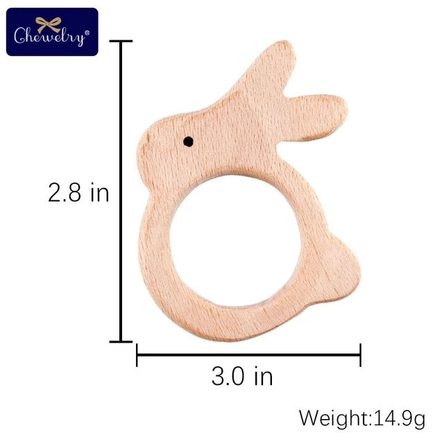Baby Natural Wood Teething Toy Safe Chemical Free Teether - Gentle Natural Teether