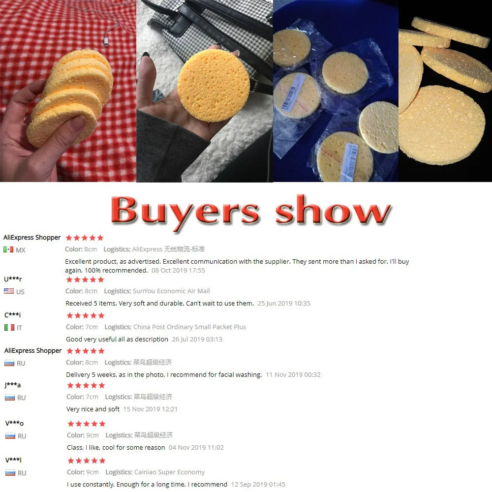 Natural Round Cosmetic Removal Sponge Multi Use Portable - Professional Beauty Essential