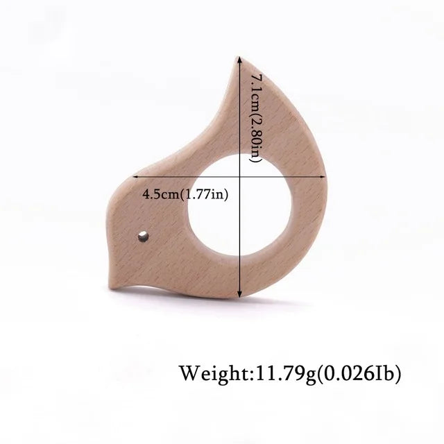 Baby Natural Wood Teething Toy Safe Chemical Free Teether - Gentle Natural Teether