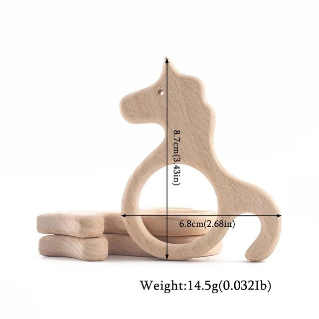 Baby Natural Wood Teething Toy Safe Chemical Free Teether - Gentle Natural Teether