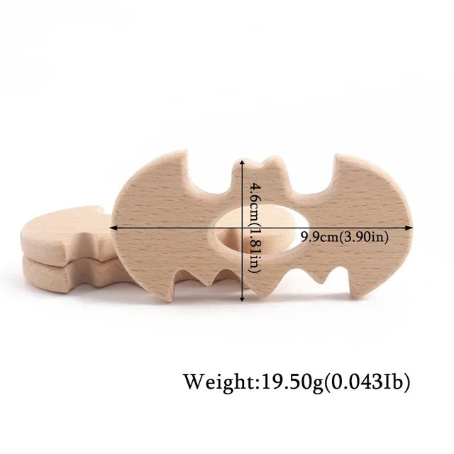 Baby Natural Wood Teething Toy Safe Chemical Free Teether - Gentle Natural Teether