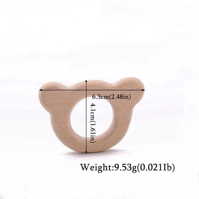 Baby Natural Wood Teething Toy Safe Chemical Free Teether - Gentle Natural Teether