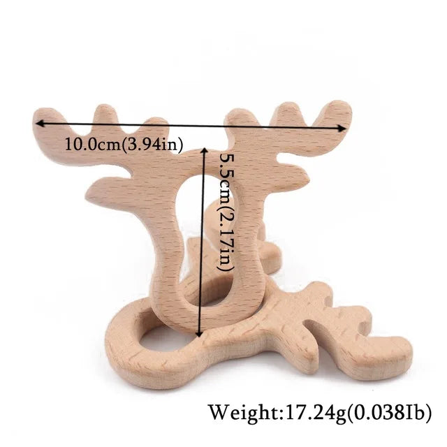 Baby Natural Wood Teething Toy Safe Chemical Free Teether - Gentle Natural Teether