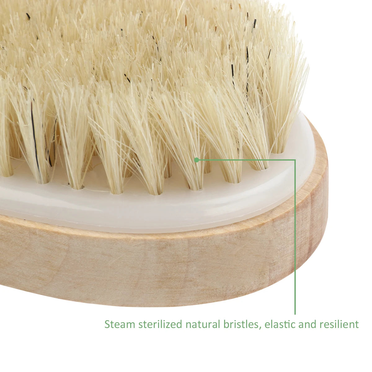 Soft Natural Bristle Dry Skin Body Brush Wooden Ergonomic Design - Body Exfoliation Care