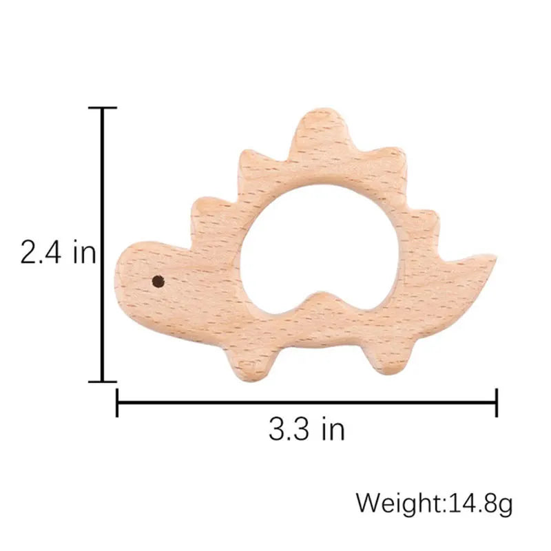 Baby Natural Wood Teething Toy Safe Chemical Free Teether - Gentle Natural Teether