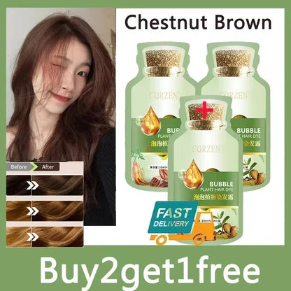 Natural Plant Herbal Hair Dye Shampoo With Nourishing Extracts Strengthens Hair Prevents White Hair Long Lasting Color