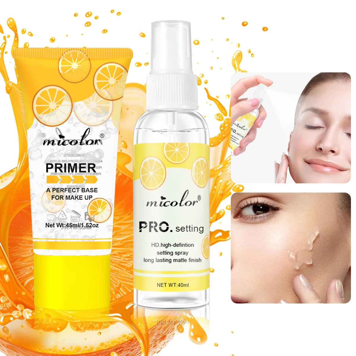 Makeup Fixer Spray Chemical Free 45ml+40ml Set - Long-Wear Setting Mist