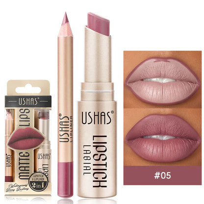 Lip Liner + Lipstick Set Luxurious Long Lasting Combo Pack - Luxury Lip Collection