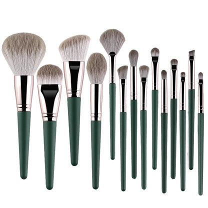 20 Piece Makeup Brush Set with Leather Case Complete Portable Collection - Travel Brush Collection